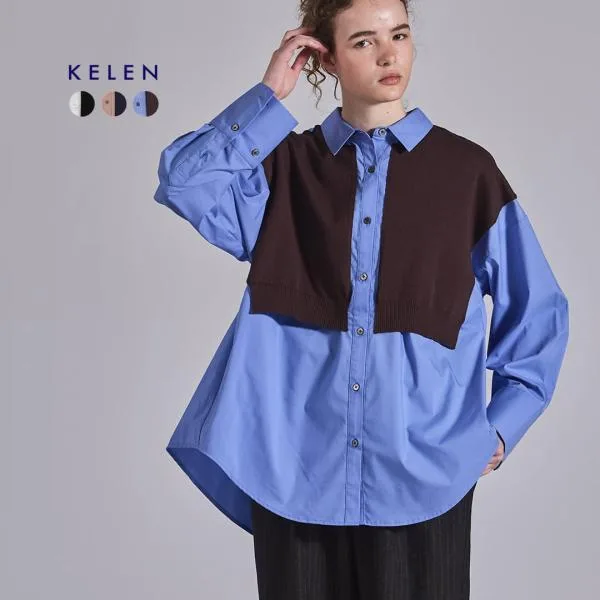 ケレン KELEN パネルデザイン ニットコンビ ブラウス ROLIN lkl26fbl2324 レディース 秋冬 2026aw新作