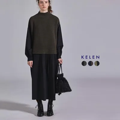ケレン KELEN パネルデザイン ニットコンビ ワンピース JOHOP lkl26fop2146 レディース 秋冬 2026aw新作