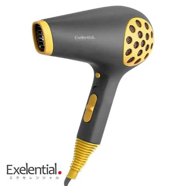 在庫処分価格 ドライヤー Exelential エクセレンシャル マイナスイオン ハンズフリー 大風量 小型 コンパクト Kaze d1513YL |ヘアドライヤー