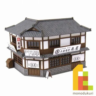 (ネコポス配送可)さんけい みにちゅあーとキット 1/150 なつかしのジオラマシリーズ (食堂B) MP03-70(ペーパークラフト 模型 セット)