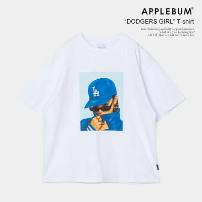 アップルバム Tシャツ APPLEBUM “DODGERS GIRL” T-shirt 12oz メンズ MLB Collection 半袖 ヘビーオンス 送料無料 ストリート