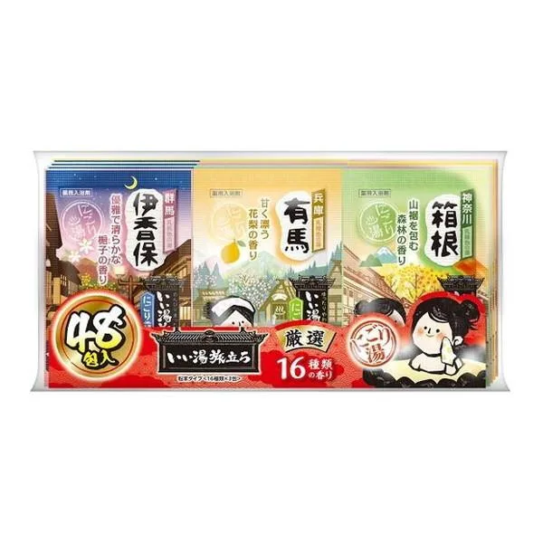 白元アース いい湯旅立ち 厳選パック 薬用入浴剤 48包入 16種類の香り