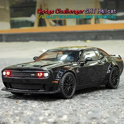 ダッジ チャレンジャー SRT ヘルキャット 1/32 ミニカー 全3色 ライト点灯 合金モデル 模型 ジオラマ