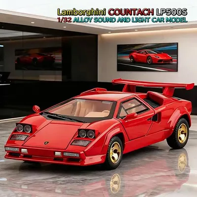 ランボルギーニ カウンタック LP500S 1/32 ミニカー 全4色 ライト点灯 エンジンサウンド 合金モデル 模型 ジオラマ