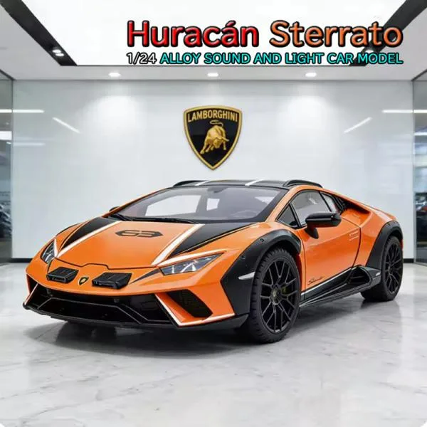 ランボルギーニ Huracan Sterrato 1/24 ミニカー 全5色 ライト点灯 サウンド 合金モデル 模型 ジオラマ