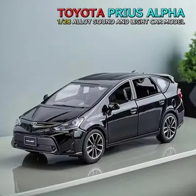 TOYOTA プリウスα 1/28 ミニカー 全3色 ライト点灯 エンジンサウンド 合金モデル 模型 ジオラマ