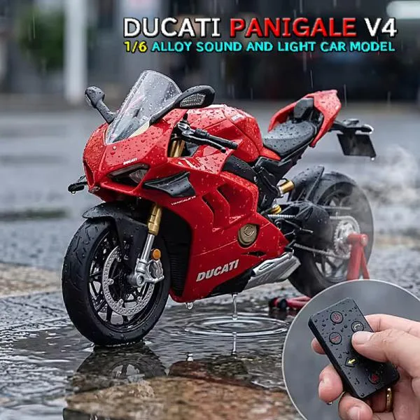 ドゥカティ パニガーレ V4S V4R V4SP2 ミニカー 1/6 全3タイプ USB充電式 ライト点灯 エンジンサウンド 蒸気噴射 合金モデル 模型 ジオラマ