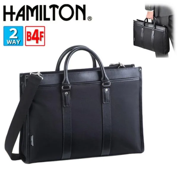 ビジネスバッグ 自立 ブリーフケース メンズ B4 A4 軽量 2WAY ブランド HAMILTON 26579 大開き 大容量 通勤 出張 通学 就活