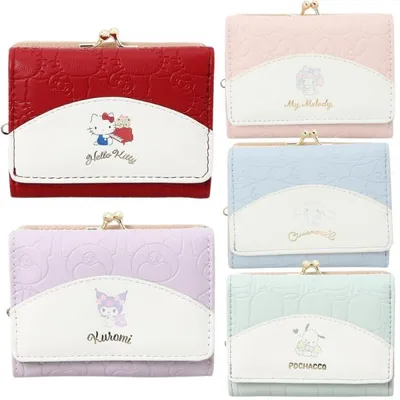 サンリオキャラクターズ 口金財布 ハローキティ マイメロディ シナモロール クロミ ポチャッコ サンリオ お財布 三つ折り財布 がまぐち かわいい プレゼント