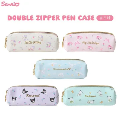 サンリオ ダブルファスナーペンケース ハローキティ マイメロディ シナモロール クロミ ポチャッコ 筆箱 ふでばこ ペンケース サンリオキャラクターズ Sanrio