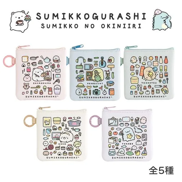 すみっコぐらし すみっコのおきにいり フラットポーチ しろくま ぺんぎん? とんかつ ねこ とかげ サンエックス 代引不可商品