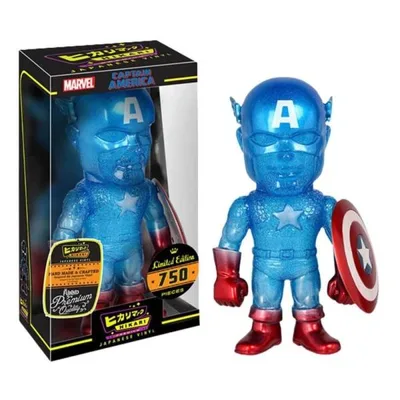 ファンコ マーベル アベンジャーズ キャプテン・アメリカ フィギュア ヒカリ ソフビ ブルー グリッター