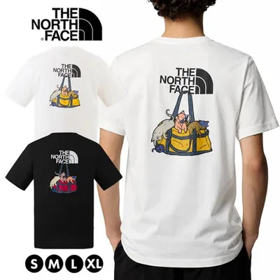 ノースフェイス Tシャツ メンズ レディース 半袖 バックプリント 綿100% 猫 ネコ グッズ キャット ロゴ 白 黒 アメカジ アウトドア THE NORTH FACE