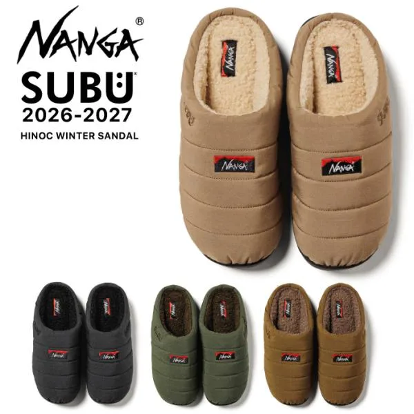 NANGA × SUBU コラボ ヒノックウィンターサンダル 保温 防寒 難燃 4層構造インソール ボアフリース ナンガ スブ 中綿サンダル 焚火 NA2443-3E106
