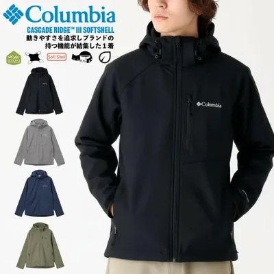 Columbia コロンビア ジャケット ジップアップ カスケードリッジIIIソフトシェル 撥水 防汚 軽量 防風 ストレッチ ライトアウター WE6885