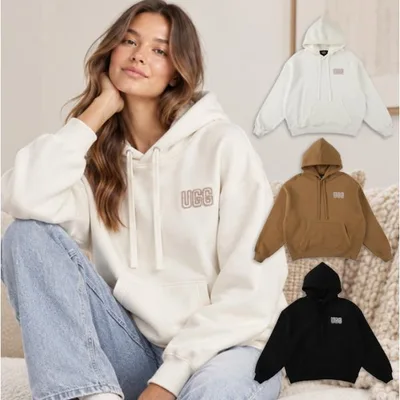 【並行輸入品】UGG アグ スウェット パーカー レディース ロゴ カジュアル トップス 長袖 裏起毛 LOGO HOODIE