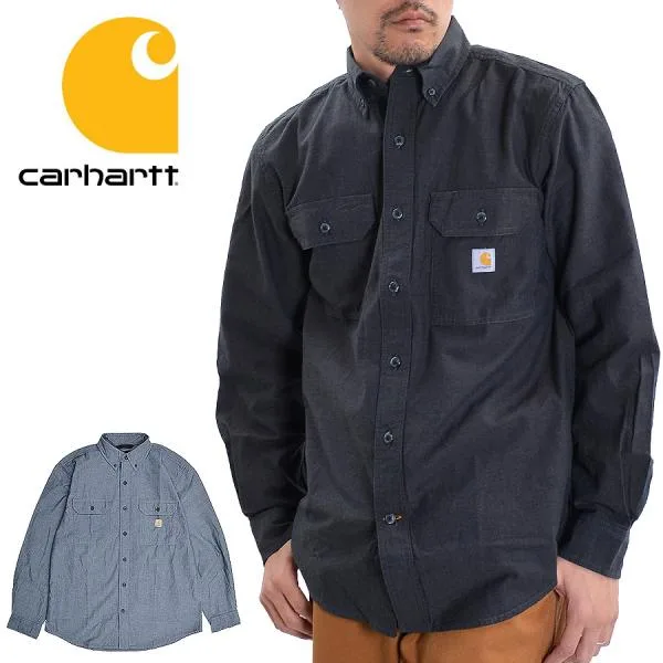 【並行輸入品】Carhartt カーハート 長袖シャツ メンズ ボタンダウン ワークシャツ 秋冬 シャンブレー 104368 USAモデル