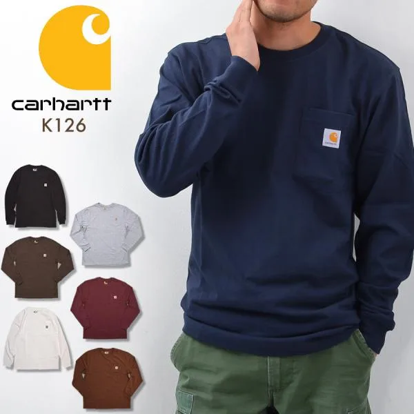 【並行輸入品】カーハート ロンT メンズ Carhartt 長袖Tシャツ K126 ヘビーウエイト ポケット Tシャツ 大きいサイズ USAモデル