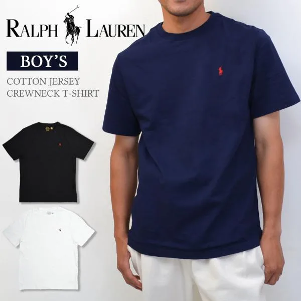 【並行輸入品】ラルフローレン Tシャツ メンズ レディース クルーネック 半袖 ブランド POLO RALPH LAUREN 無地 綿100% ロゴ 刺繍 832904【ボーイズサイズ】
