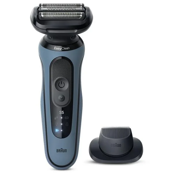 ブラウン(BRAUN) 密着シリーズ5 充電式シェーバー 52-A1200s アズールブルー | キワゾリトリマー お風呂使用 水洗い可 防水設計 AIテクノロジー 充電式