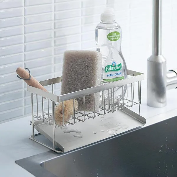 ラック 洗剤ラック スポンジラック キッチン 台所 収納 収納ラック シンク用品 キッチン用品 台所用品 斜めトレイ付き シンプル おしゃれ