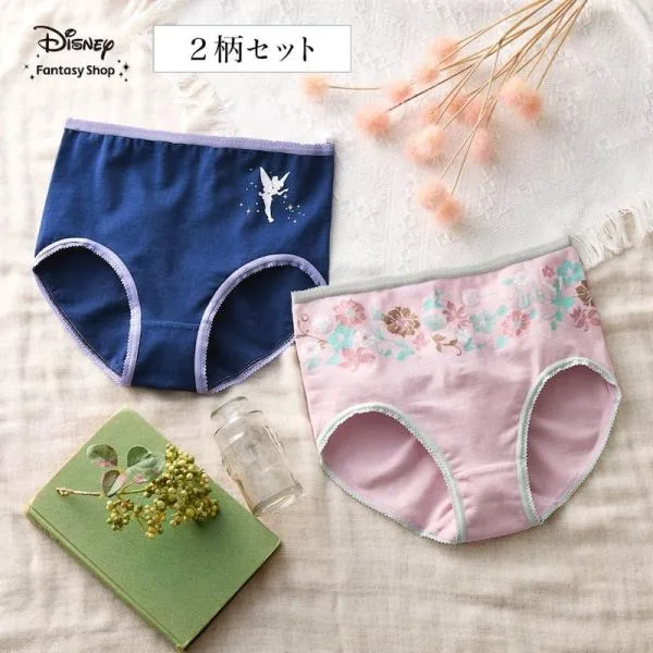 ショーツ パンツ パンティ 下着 アンダーウェア レディース 女性 深履き お腹すっぽり Disney ディズニー キャラクター 2柄セット S M L LL 3L おしゃれ