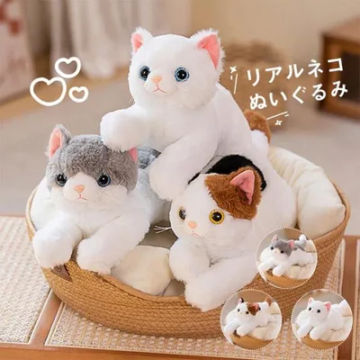 ぬいぐるみ ねこ ネコ リアル 本物そっくり 動物 抱き枕 インテリア 添い寝 かわいい 誕生日プレゼント
