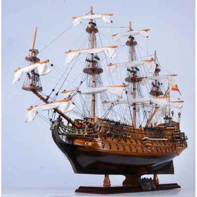 帆船模型 完成品 木製 サン フェリペ号 SAN FELIPE スペイン海軍 全長 74cm インテリア装飾 T203