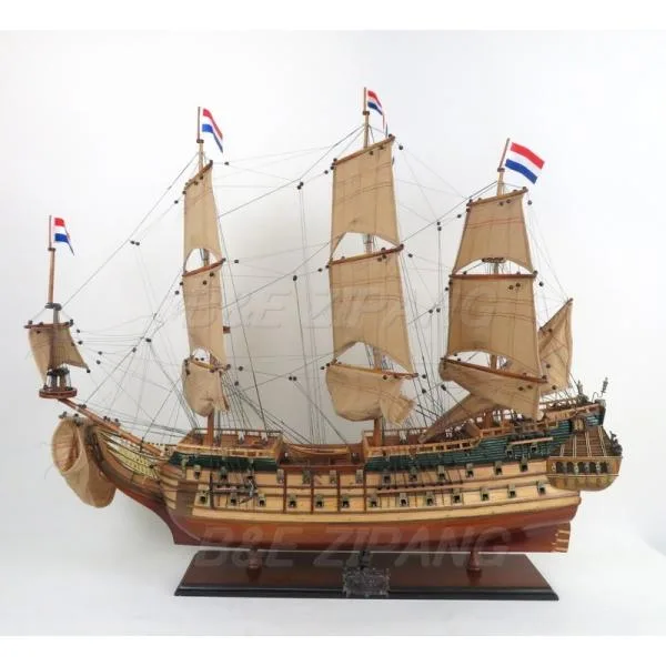 帆船模型 完成品 木製 フリースランド Friesland オランダ帆船 全長93cm T027