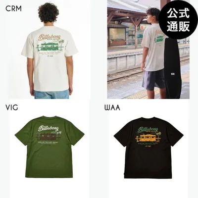 (1日-31日はボーナスストア+4%)(公式)ビラボン メンズ SURF TRAIN Tシャツ OVER FIT 江ノ電×BILLABONG 2026年秋冬モデル 全3色 M/L/XL BILLABONG