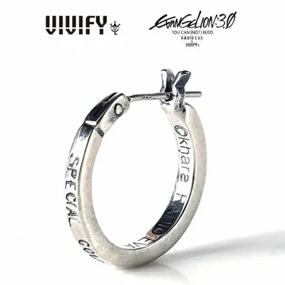 VIVIFY ビビファイ RADIO EVA エヴァンゲリオン ピアス フープ シルバー EVANGELION SquareLine Hoop Pierce