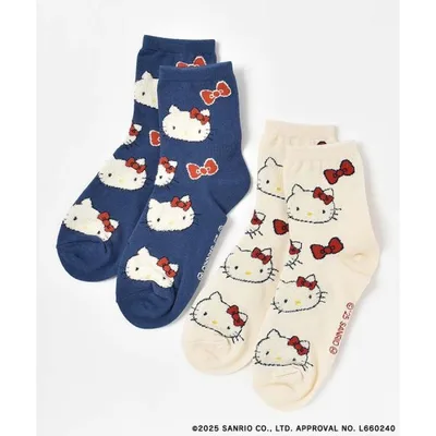 Sanrio サンリオ キティ コラボ グッズ キャラクター 靴下 レディース おしゃれ かわいい ギフト プレゼント ハローキティおかおマシュマロソックス