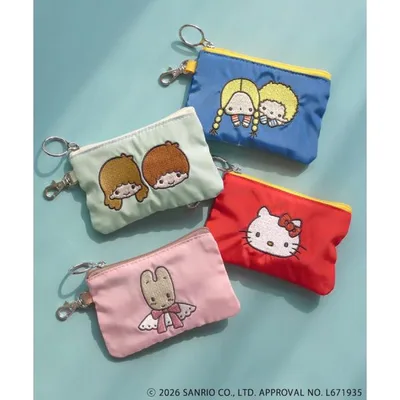 サンリオ ポーチ ミニポーチ 小さめ 小物入れ イヤホン ナスカン レトロ キティ マロンクリーム パティ&ジミー キキララ キャラクター かわいい おしゃれ