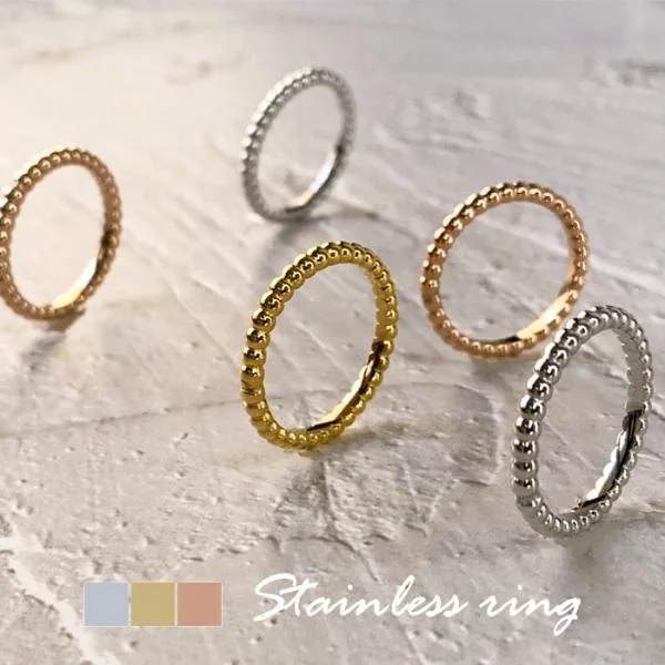 \少量再入荷/リング 指輪 2mm ボールカット ボール指輪 ボールリング サージカルステンレス ステンレス 重ねづけ 細め SUS316 レディース メンズ ペアリング