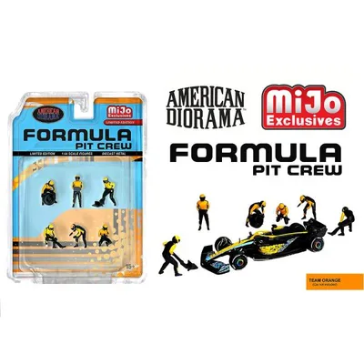 アメリカンジオラマ 1/64 フィギュア F1 ピットクルー チーム オレンジ American Diorama Figures Formula Pit Crew