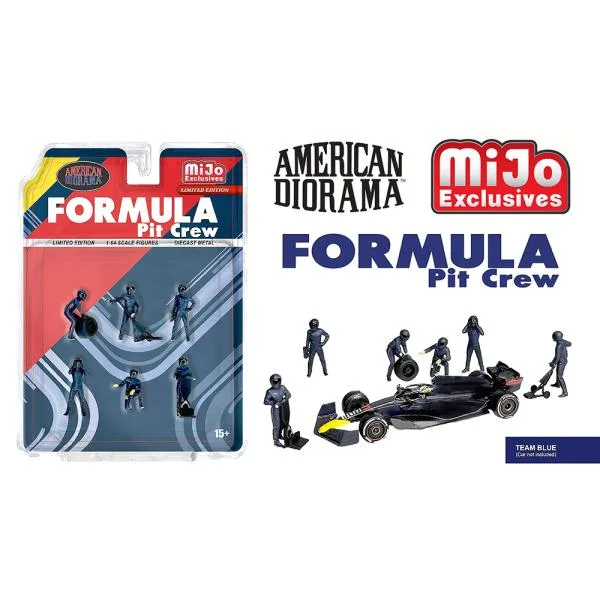 アメリカンジオラマ 1/64 フィギュア F1 ピットクルー チーム ブルー American Diorama Figures Formula Pit Crew