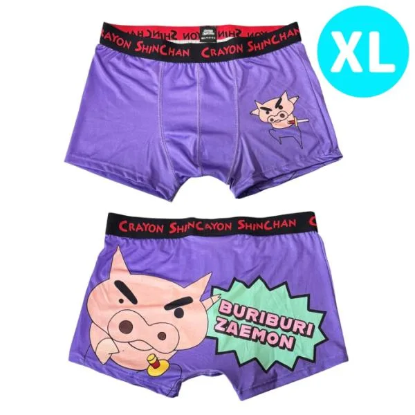【パンツ3枚購入でメール便送料無料】 クレヨンしんちゃん ぶりぶりざえもん 登場 転写ボクサーパンツ XL KY4683 メンズ 前閉じ 見せパン