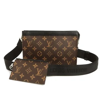 (New/Unused) LOUIS VUITTON M14036 Gaston Wearable Wallet Monogram Macassar Leather สีน้ำตาล กระเป๋าสะพายสีดำ