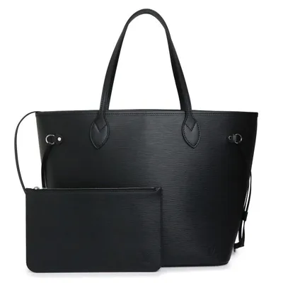 (ยังไม่ได้ใช้งาน Exhibit) LOUIS VUITTON M40932 Neverfull MM Epi Leather Noir Black Tote Bag Silver Hardware Pouch Included