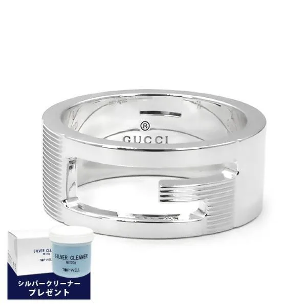 《クーポン》グッチ 指輪 GUCCI メンズ レディース リング ブランデッド Gリング シルバー 032660 09840 8106