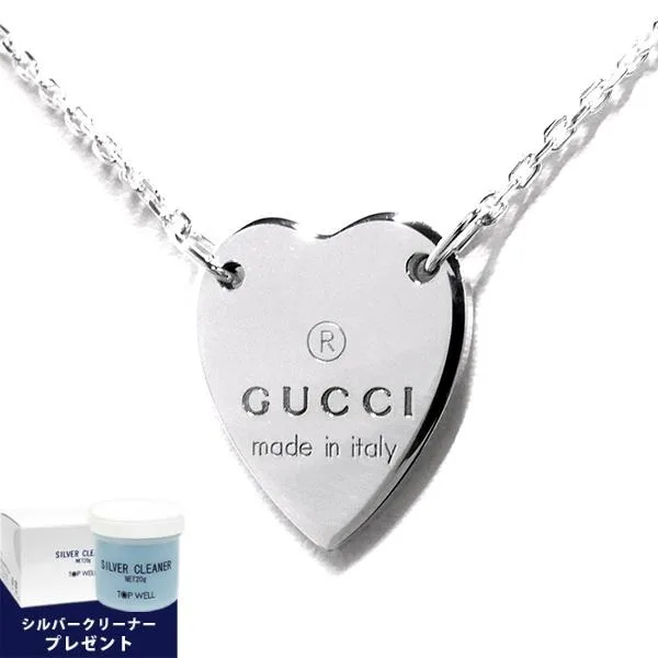 《クーポン》グッチ ネックレス GUCCI レディース ハート プレート ペンダント シルバー 223512 J8400 8106