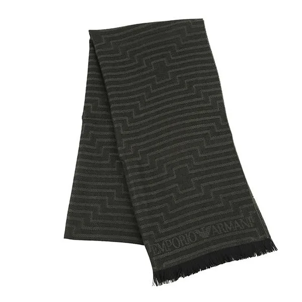 並行輸入 アルマーニ マフラー ストール ARMANI エンポリオアルマーニ 625069 9A395 08384 メンズ ブラウン 茶 ブラック 黒
