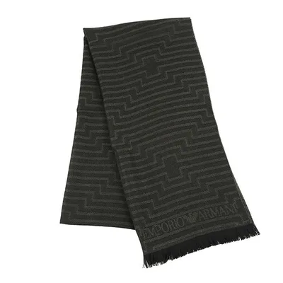 並行輸入 アルマーニ マフラー ストール ARMANI エンポリオアルマーニ 625069 9A395 08384 メンズ ブラウン 茶 ブラック 黒