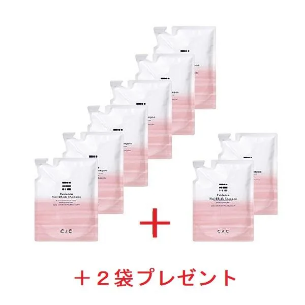 CAC化粧品 エヴィデンスヘア&ボディシャンプー 400ml入レフィル6袋セット (+レフィル2袋プレゼント)