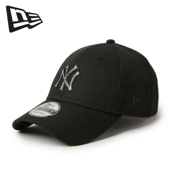 ニューエラ NEWERA キャップ 14942635 NY ニューヨーク ヤンキース ラインストーン ブラック Rhinestone 9FORTY ユニセックス 黒 カーブドバイザー