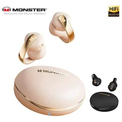 耳挟み式イヤホン ワイヤレス イヤホン 耳挟み 耳掛け マイク hifi Bluetooth5.4 タッチコントロール ノイズキャンセリング MONSTER ブラック アイボリー 爆買