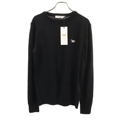 未使用 MAISON KITSUNE メゾンキツネ USA製 長袖 ニット XS ブラック セーター メンズ 古着 中古