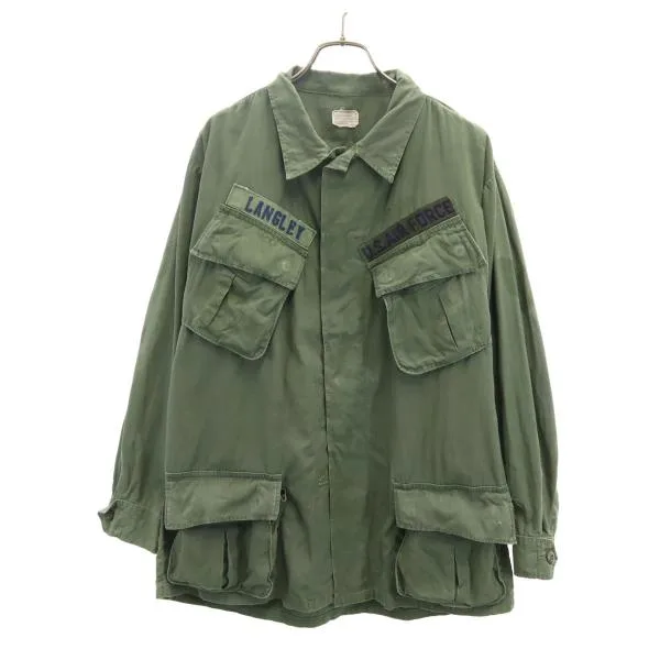 US ARMY アメリカ軍 60s ヴィンテージ ジャングルファティーグ 4TH USAF ジャングルファティーグ ジャケット M カーキ ミリタリー メンズ 古着 中古