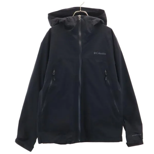 Columbia コロンビア ナイロンジャケット L ブラック系 アウトドア フード メンズ 古着 中古
