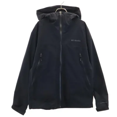 Columbia コロンビア ナイロンジャケット L ブラック系 アウトドア フード メンズ 古着 中古